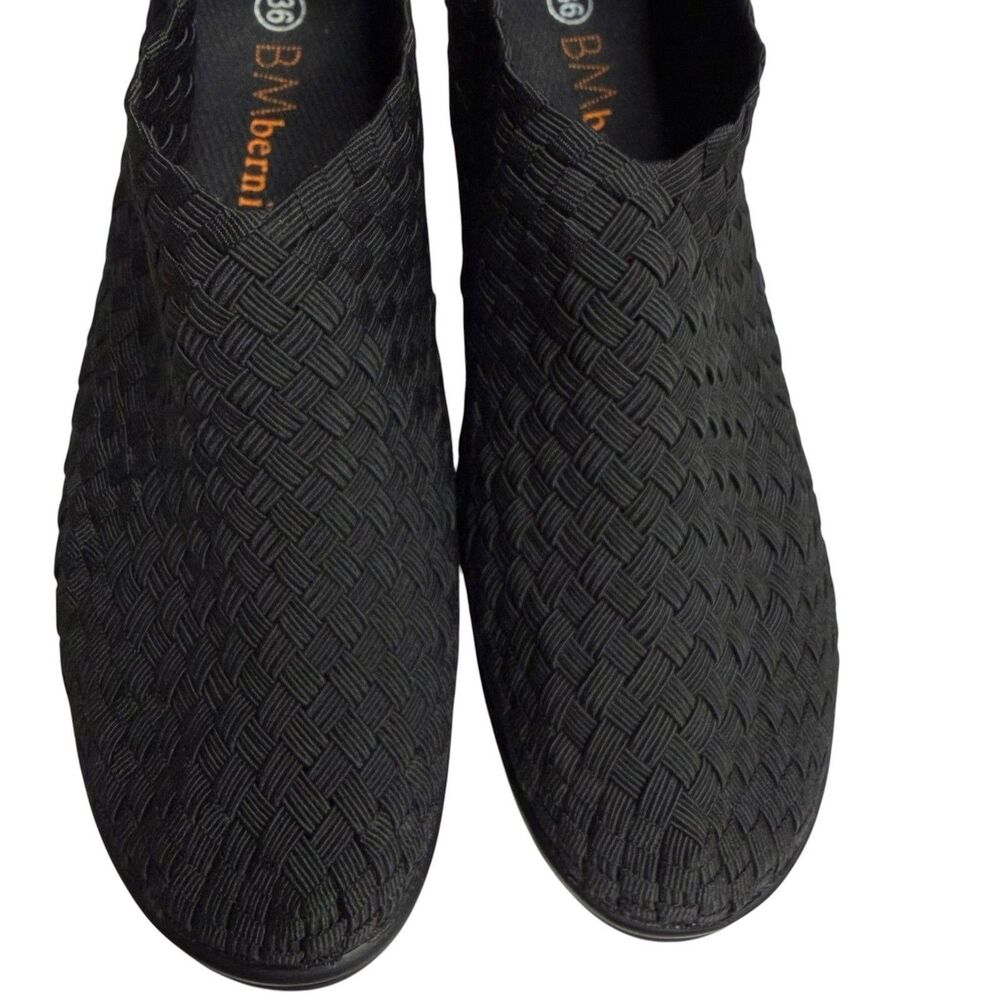 Bernie Mev Chesca Woven Shoes Clogs Slip On Heeled Women Black 36 US 5.5 NIB - Picture 4 of 13